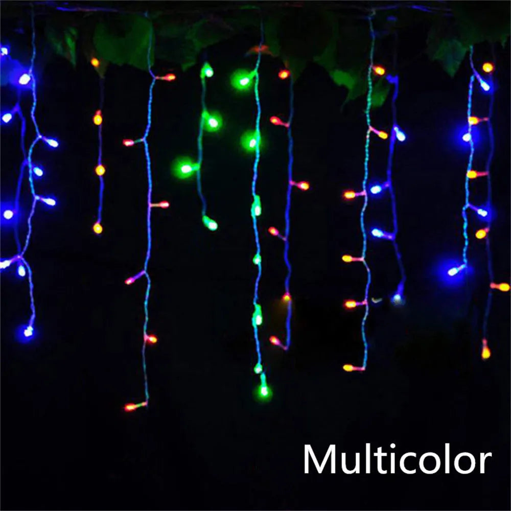 Weihnachten Lichter Wasserfall Outdoor Dekoration 5M Droop 0,4-0,6 m Led-leuchten Vorhang String Lichter Party Ggarden Traufe dekoration