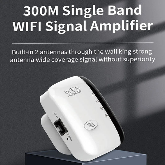 Drahtloser Repeater, WiFi-Signalverstärker, EU-US-Heimrouter, 300 m Wandpenetration, große Entfernungen, kompatibel mit mehreren Geräten
