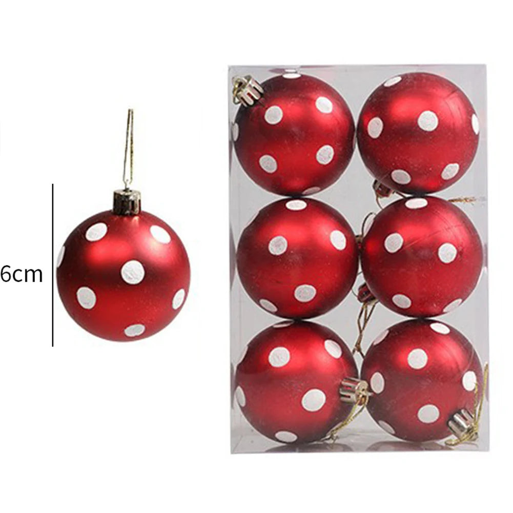 Weihnachtskugeln, 6 Stück, 6 cm, Weihnachtsbaumschmuck, bruchsichere Weihnachtsbaumkugeln, Weihnachtskugeldekorationen für Zuhause