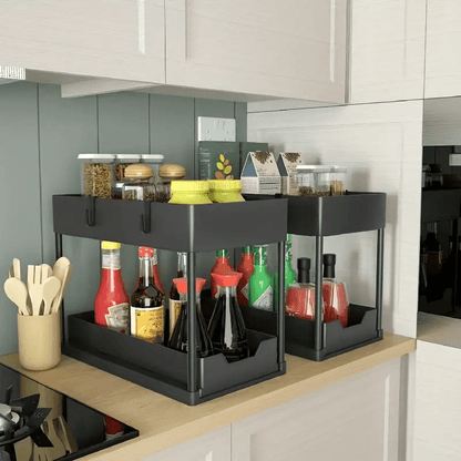 1-teiliger Untertisch-Organizer mit Schublade und 2-stöckigem Auszugskorb