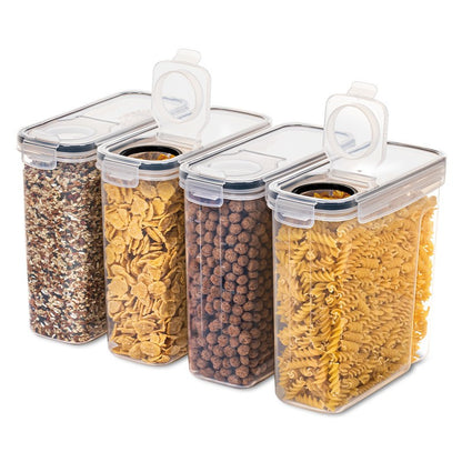 2er-/4er-Pack BPA-freie, luftdichte Kunststoff-Vorratsdosen, 2,5 l/88 oz – 4er-Set mit Etiketten