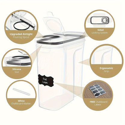 2er-/4er-Pack BPA-freie, luftdichte Kunststoff-Vorratsdosen, 2,5 l/88 oz – 4er-Set mit Etiketten