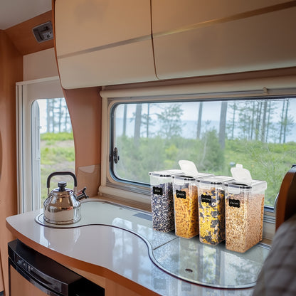 2er-/4er-Pack BPA-freie, luftdichte Kunststoff-Vorratsdosen, 2,5 l/88 oz – 4er-Set mit Etiketten