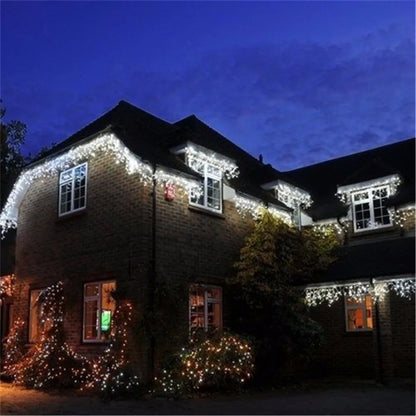 Weihnachtsbeleuchtung Wasserfall Außendekoration 5M Droop 0,4-0,6m LED-Leuchten Vorhang Lichterketten Party Ggarden Traufe Dekoration