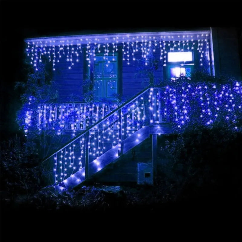 Weihnachts beleuchtung Außen dekoration 5m Droop 0,4-0,6 m LED Vorhang Eiszapfen Lichterketten Garten Weihnachts feier dekorative Lichter