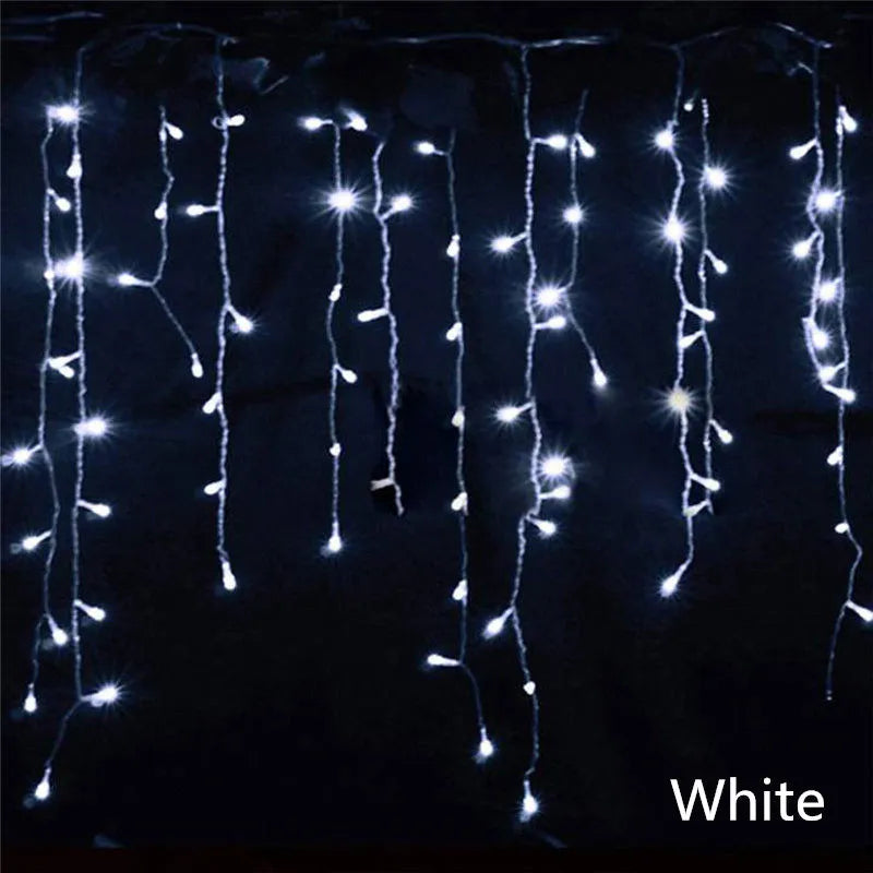 Weihnachts beleuchtung Außen dekoration 4m Droop 0,4-0,6 m LED Vorhang Eiszapfen Lichterketten Garten Weihnachts feier dekorative Lichter