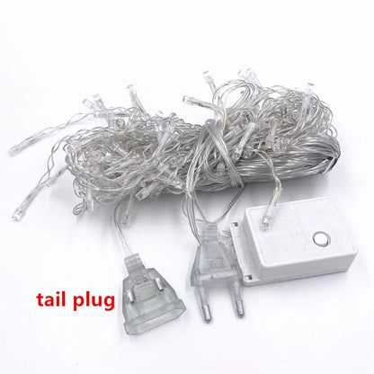 Weihnachtsbeleuchtung Wasserfall Außendekoration 5M Droop 0,4-0,6m LED-Leuchten Vorhang Lichterketten Party Ggarden Traufe Dekoration