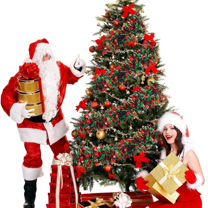 Weihnachtsbaumschmuck, Weihnachts-Lametta-Girlande, metallisch glänzende Girlande für Weihnachten, Heim- und Wohnzimmerdekoration