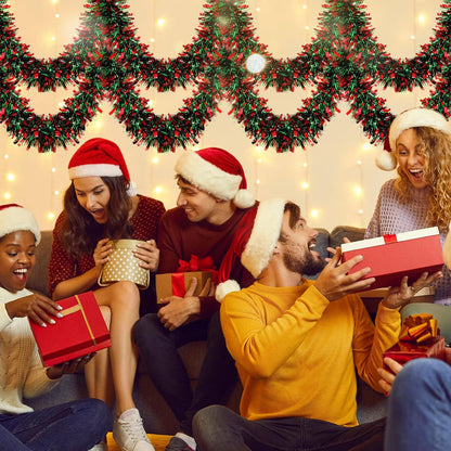 Weihnachtsbaumschmuck, Weihnachts-Lametta-Girlande, metallisch glänzende Girlande für Weihnachten, Heim- und Wohnzimmerdekoration