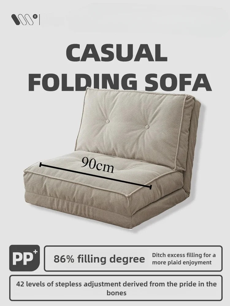 Faules Sofa, Wohnzimmer im cremigen Stil, faltbares Doppelzweck-Einzelsofa