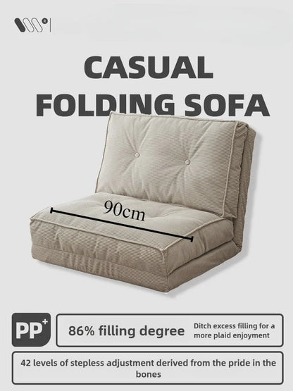 Faules Sofa, Wohnzimmer im cremigen Stil, faltbares Doppelzweck-Einzelsofa