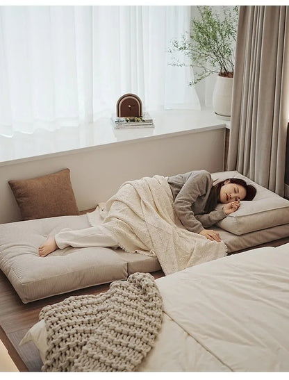 Faules Sofa, Wohnzimmer im cremigen Stil, faltbares Doppelzweck-Einzelsofa