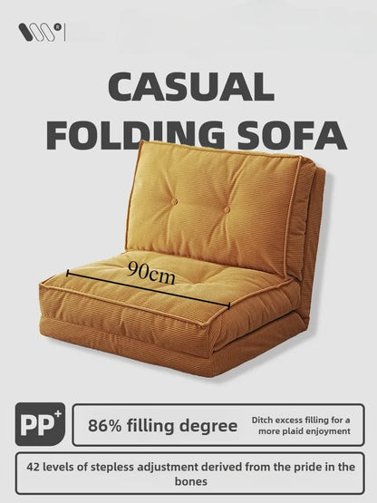 Faules Sofa, Wohnzimmer im cremigen Stil, faltbares Doppelzweck-Einzelsofa