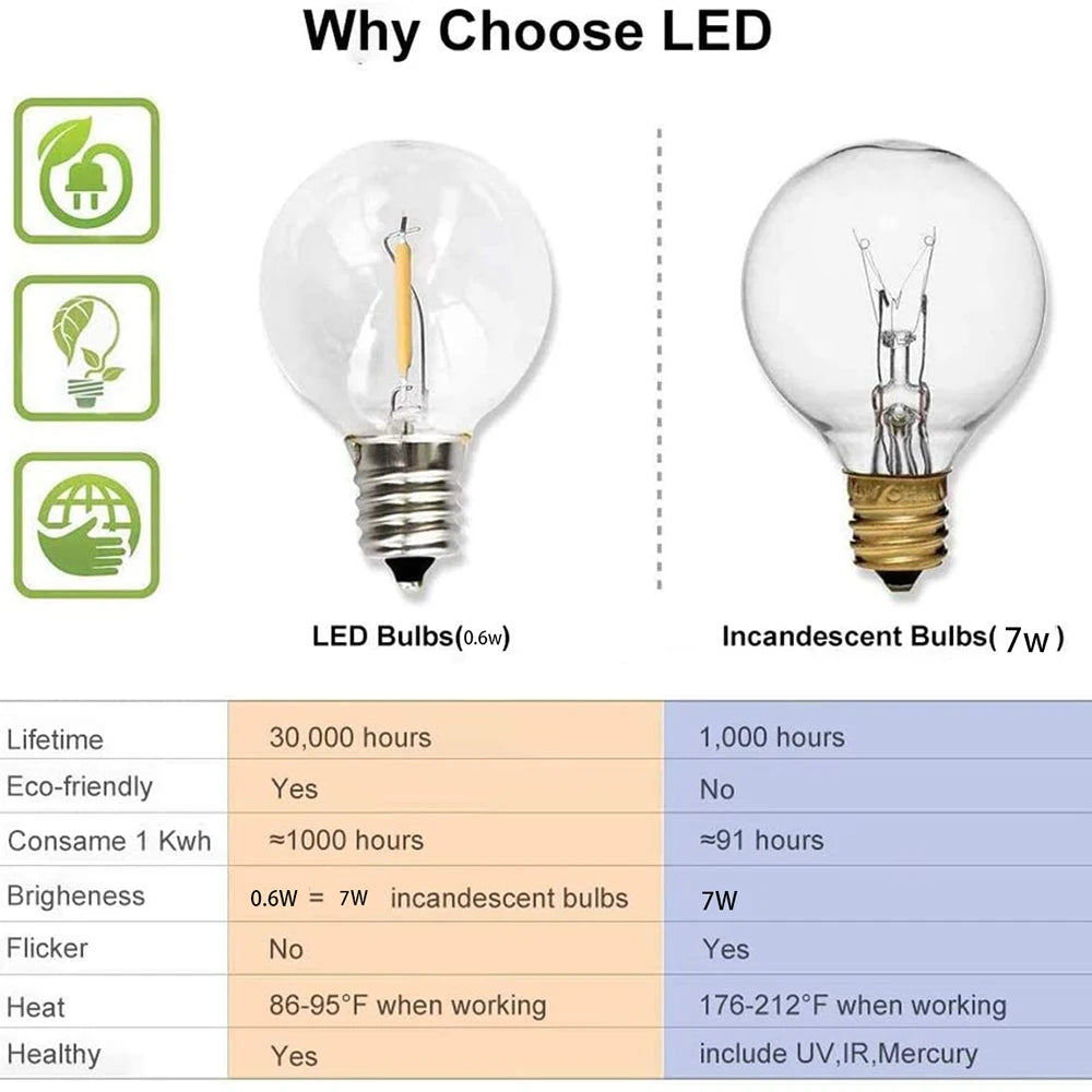 G40 LED Globe String Lights