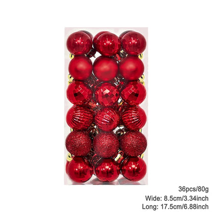 36Pcs Weihnachten Kugeln Neue Jahr Party Dekoration Weihnachten Baum Ornamente Weihnachten Hängen Ornament Wohnkultur Geschenke Navidad