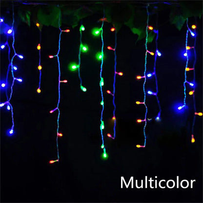Weihnachten Lichter Wasserfall Outdoor Dekoration 5M Droop 0,4-0,6 m Led-leuchten Vorhang String Lichter Party Ggarden Traufe dekoration