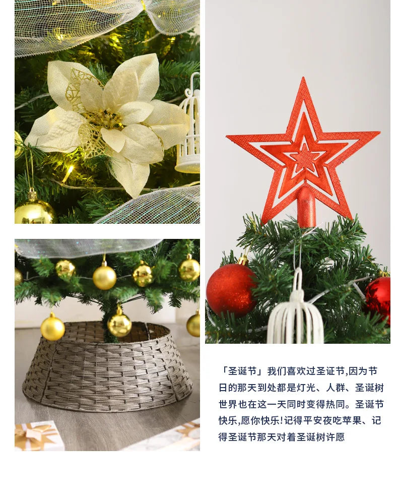 Weihnachtsbaum nach Hause, neue Verschlüsselung, leuchtende große Weihnachtsdekoration, luxuriöses DIY-Paket