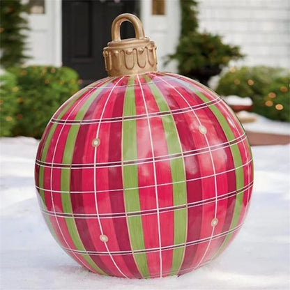 2024 Weihnachten 60 cm Outdoor Aufblasbare Ball PVC Riesige Große Kugel Baum Ornament Outdoor Spielzeug Ball Weihnachten Geschenk Ornament 2025