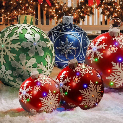 2024 Weihnachten 60 cm Outdoor Aufblasbare Ball PVC Riesige Große Kugel Baum Ornament Outdoor Spielzeug Ball Weihnachten Geschenk Ornament 2025