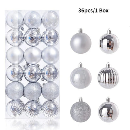 36 Stücke 3 CM Weihnachtskugeln Weihnachtsbaum Dekoration Anhänger für Home Party Decor 2025 Neujahr Navidad Geschenke Ornamente Zubehör