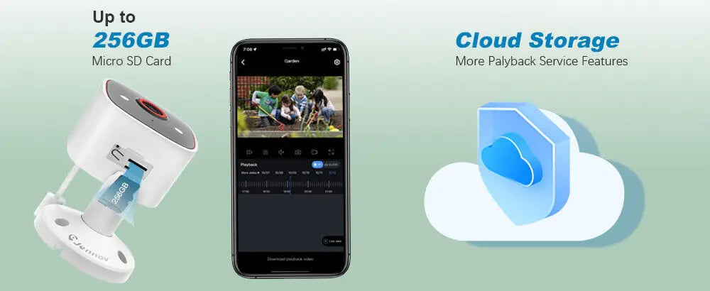 Jennov Outdoor/Indoor-Überwachungskameras, 2K HD, kabellos, WiFi, Farbnachtsicht, IP66, wasserdicht, für Haustiere, Hunde, Katzen, Babyphone