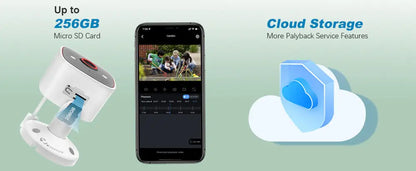 Jennov Outdoor/Indoor-Überwachungskameras, 2K HD, kabellos, WiFi, Farbnachtsicht, IP66, wasserdicht, für Haustiere, Hunde, Katzen, Babyphone