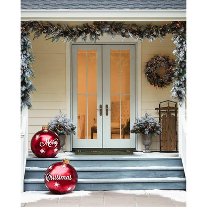 2024 Weihnachten 60 cm Outdoor Aufblasbare Ball PVC Riesige Große Kugel Baum Ornament Outdoor Spielzeug Ball Weihnachten Geschenk Ornament 2025