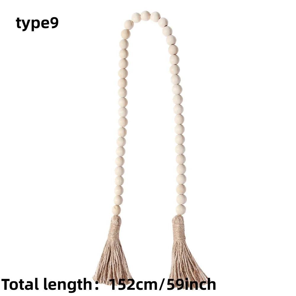 Holzperlengirlande Bauernhaus Wand