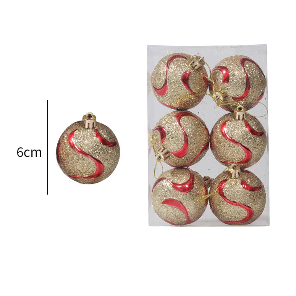 Weihnachtskugeln, 6 Stück, 6 cm, Weihnachtsbaumschmuck, bruchsichere Weihnachtsbaumkugeln, Weihnachtskugeldekorationen für Zuhause