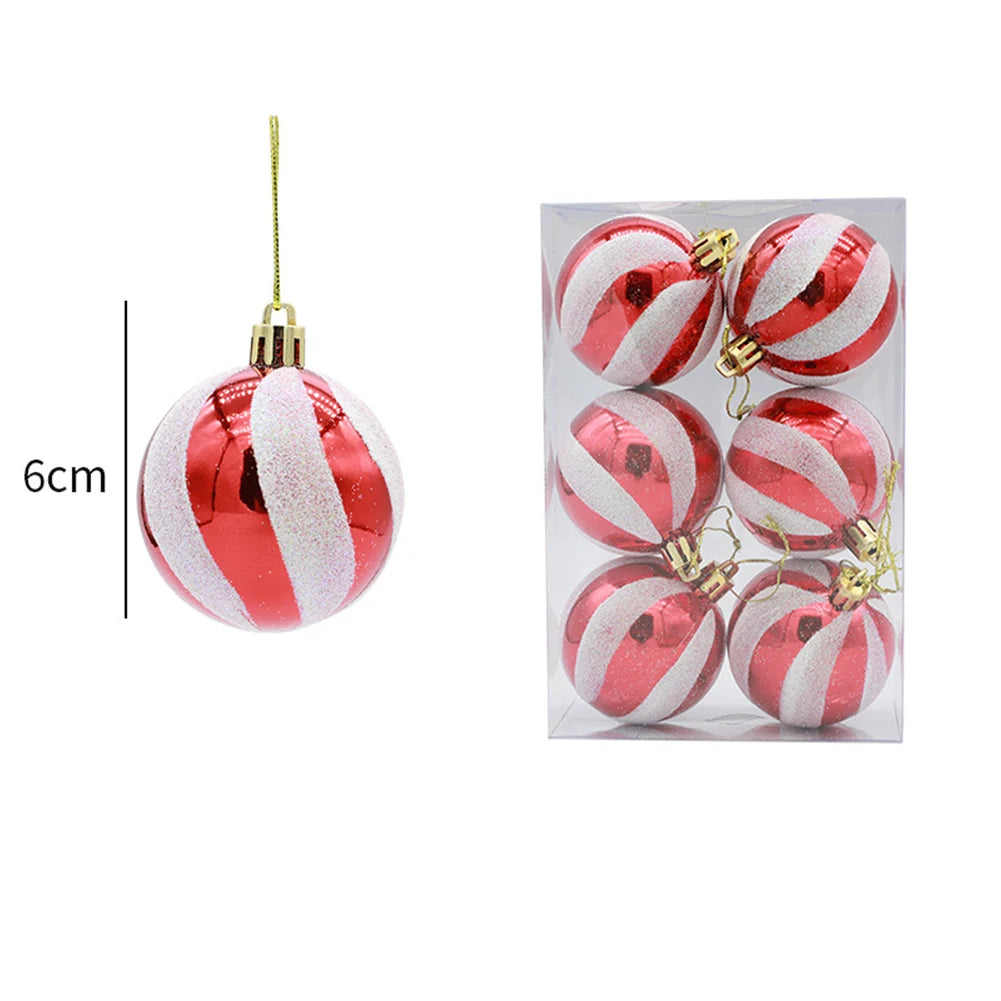 Weihnachtskugeln, 6 Stück, 6 cm, Weihnachtsbaumschmuck, bruchsichere Weihnachtsbaumkugeln, Weihnachtskugeldekorationen für Zuhause