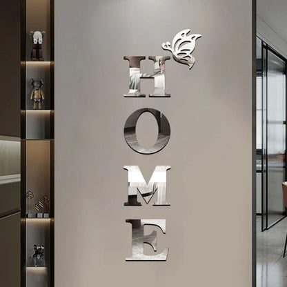 HOME Home Logo 3D Spiegel Wandaufkleber