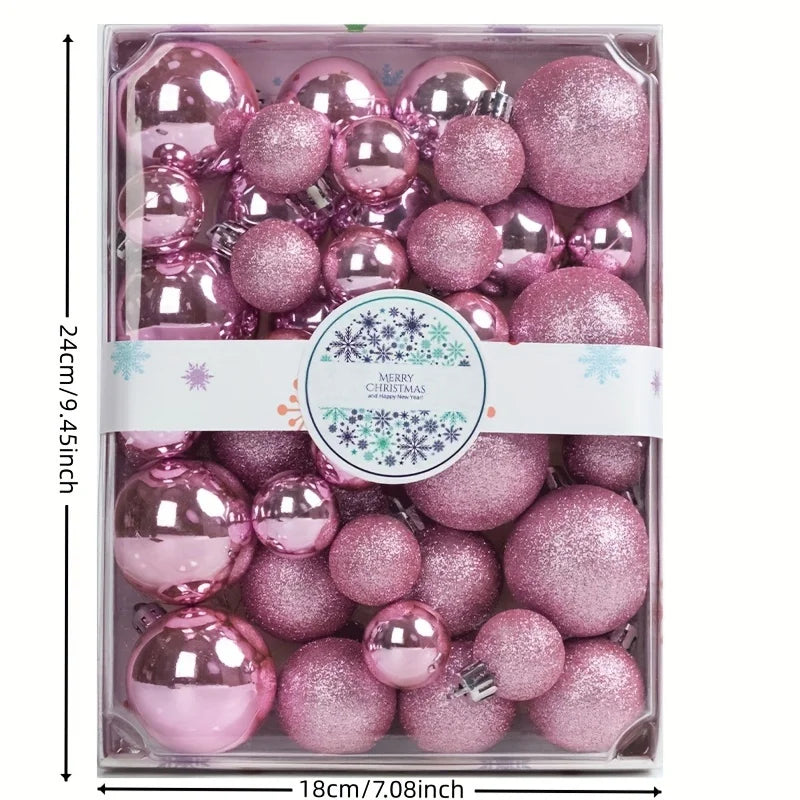 42 Weihnachtskugeln, Weihnachtsbaumschmuck, hängende Kugeln in verschiedenen Farben, dekorative Weihnachtskugeln und Weihnachtsdekoration
