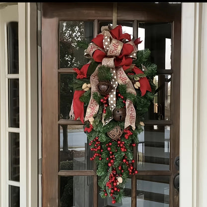 Weihnachten Tür Hängen Girlande Dekoration Weihnachten Kranz Home Party Girlande Weihnachten Blumen Fenster Deco Handwerk Neujahr
