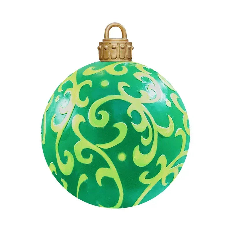 2024 Weihnachten 60 cm Outdoor Aufblasbare Ball PVC Riesige Große Kugel Baum Ornament Outdoor Spielzeug Ball Weihnachten Geschenk Ornament 2025