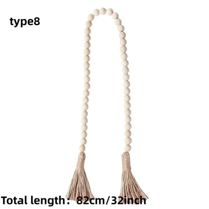 Holzperlengirlande Bauernhaus Wand