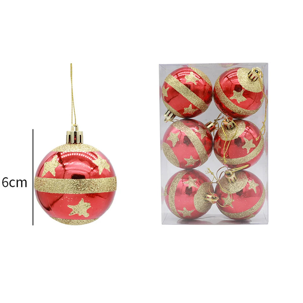Weihnachtskugeln, 6 Stück, 6 cm, Weihnachtsbaumschmuck, bruchsichere Weihnachtsbaumkugeln, Weihnachtskugeldekorationen für Zuhause