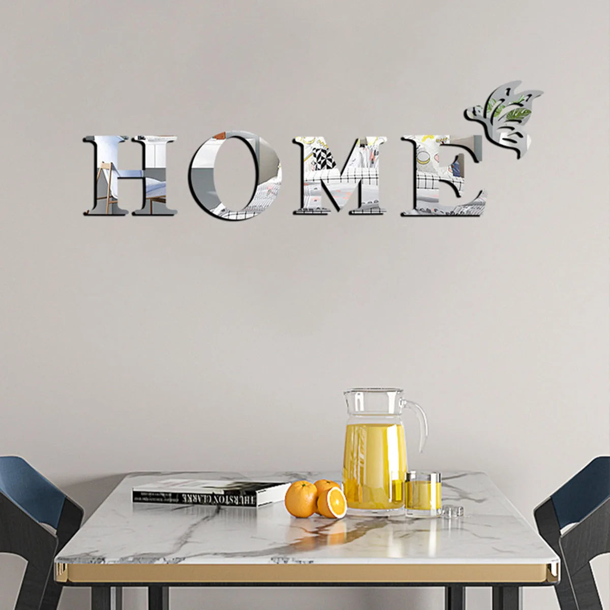 HOME Home Logo 3D Spiegel Wandaufkleber