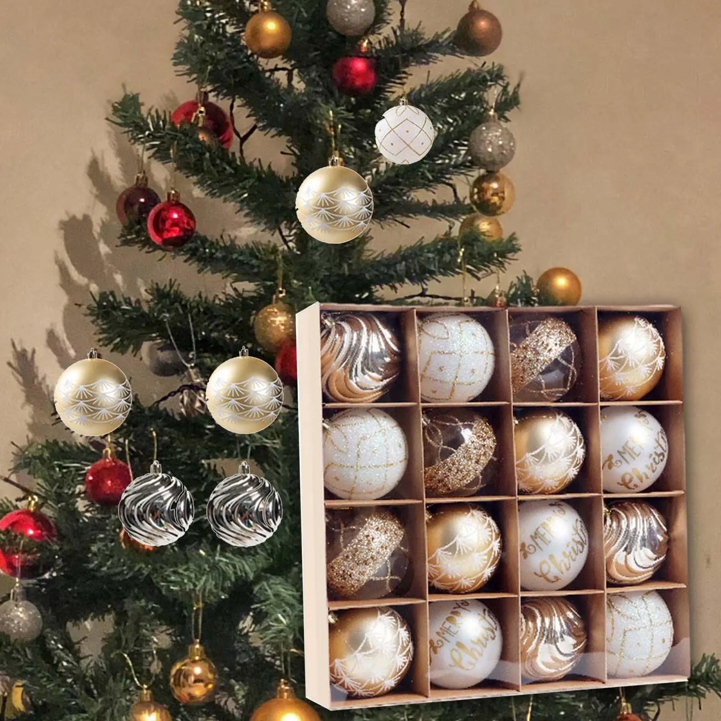 Weihnachtskugel Weihnachtsbaum Dekoration Ornamente für Heimdekoration Halloween Neujahr Navidad Hängeanhänger Kugel Zubehör