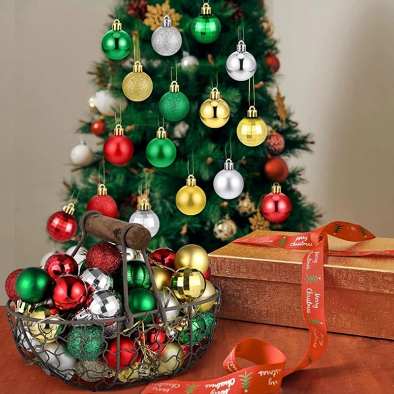 36 Stücke 3 CM Weihnachtskugeln Weihnachtsbaum Dekoration Anhänger für Home Party Decor 2025 Neujahr Navidad Geschenke Ornamente Zubehör