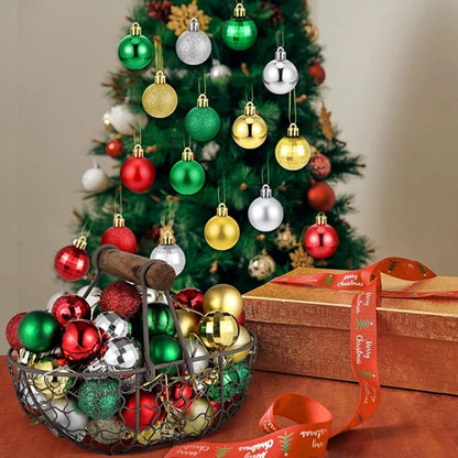 36 Stücke 3 CM Weihnachtskugeln Weihnachtsbaum Dekoration Anhänger für Home Party Decor 2025 Neujahr Navidad Geschenke Ornamente Zubehör
