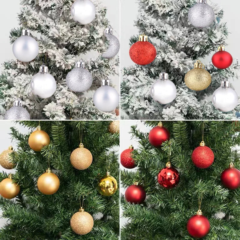 24 Stück Weihnachtskugeln Weihnachtsbaum Dekoration Weihnachtsbaum Ornamente Hängende Kugel Weihnachtsbaum Zubehör Heimdekoration