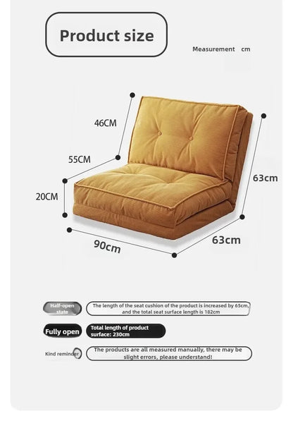 Faules Sofa, Wohnzimmer im cremigen Stil, faltbares Doppelzweck-Einzelsofa