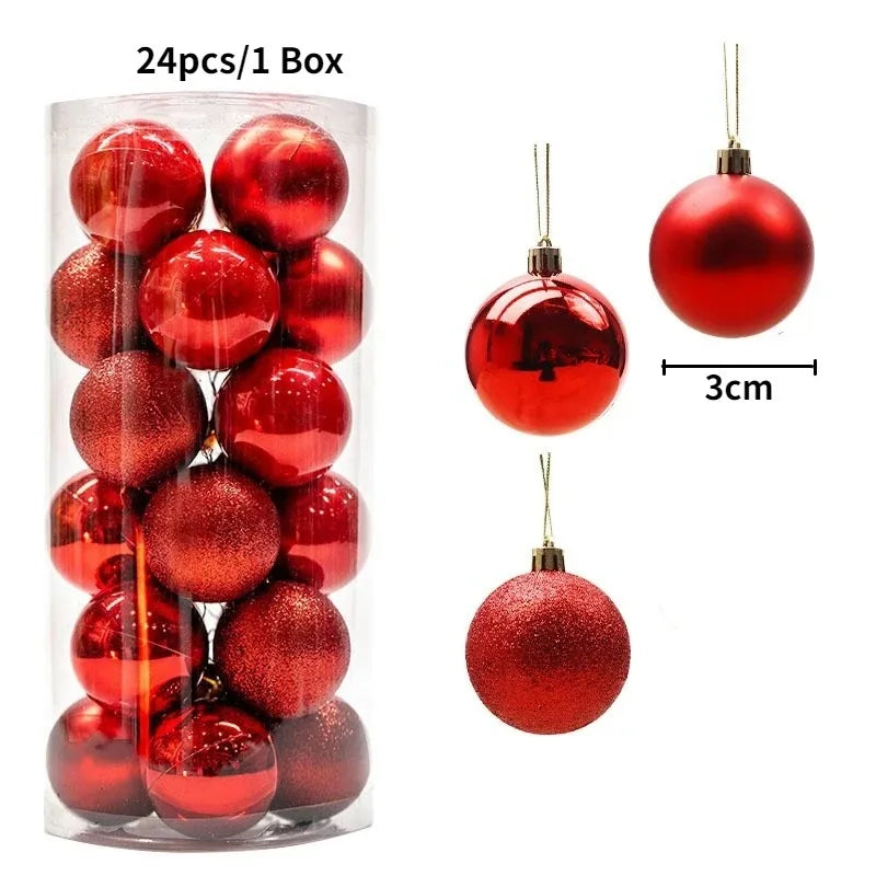36 Stücke 3 CM Weihnachtskugeln Weihnachtsbaum Dekoration Anhänger für Home Party Decor 2025 Neujahr Navidad Geschenke Ornamente Zubehör