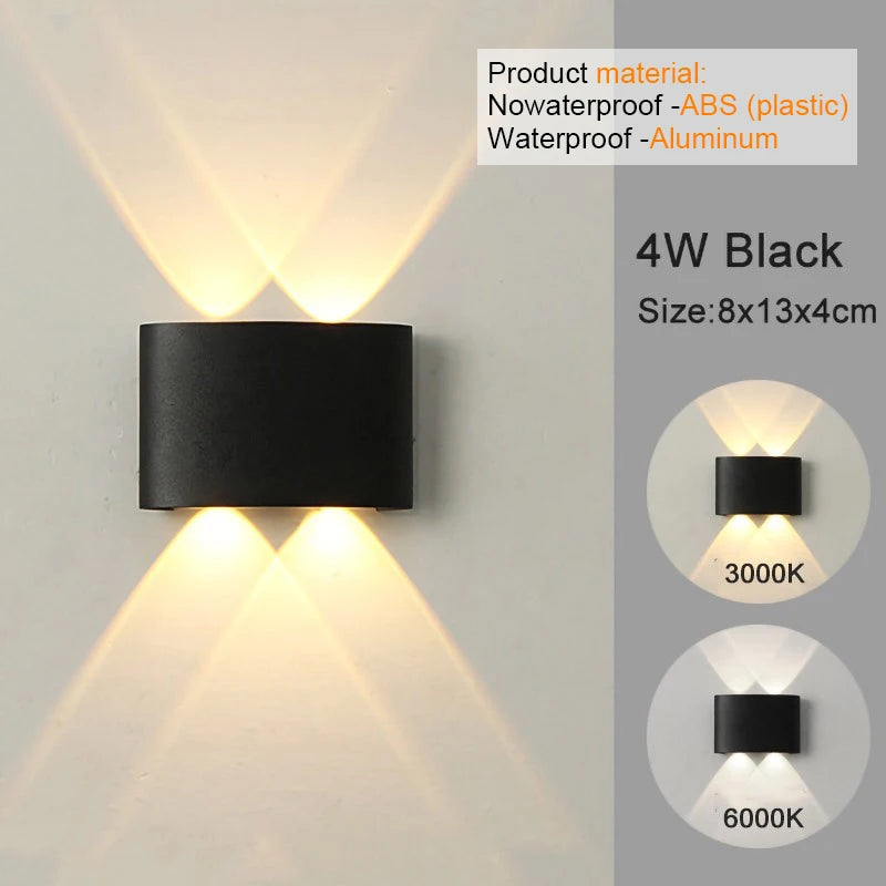 LED-Wandleuchten, moderne Innen- und Außenlampe
