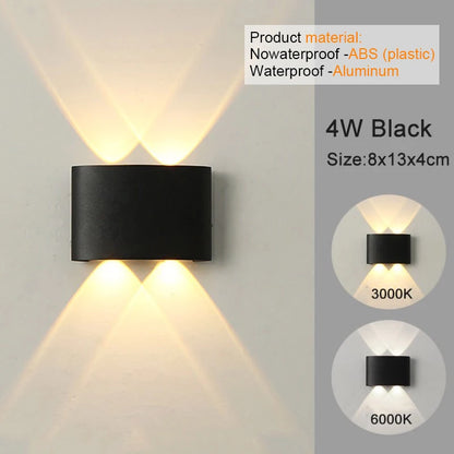 LED-Wandleuchten, moderne Innen- und Außenlampe