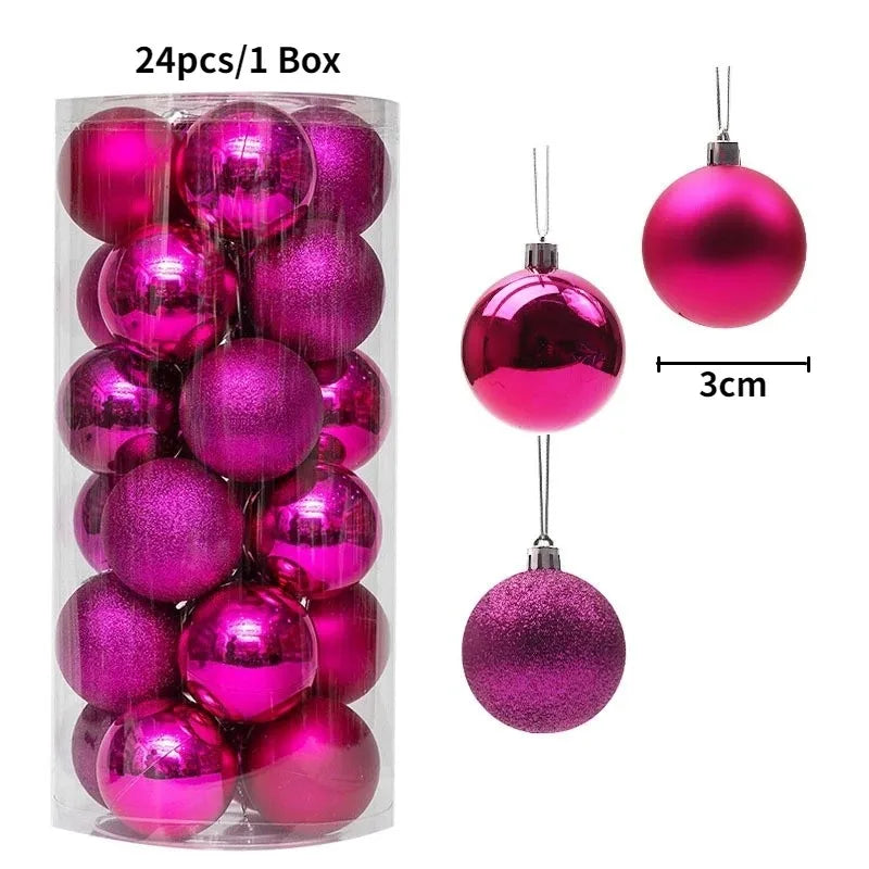 36 Stücke 3 CM Weihnachtskugeln Weihnachtsbaum Dekoration Anhänger für Home Party Decor 2025 Neujahr Navidad Geschenke Ornamente Zubehör