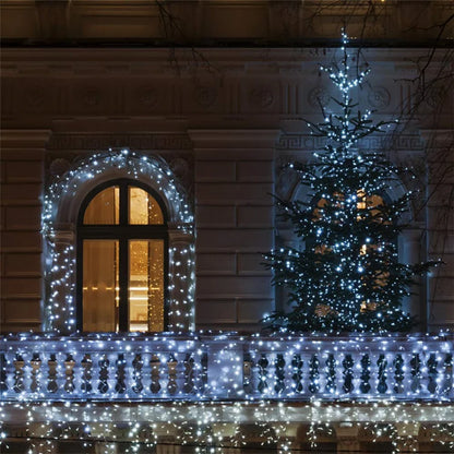 2024 Neujahr Weihnachts dekoration Lichterketten 10m 30m 50m Outdoor Girlande Lichterketten für Hochzeits feier Gartenbaum Straße