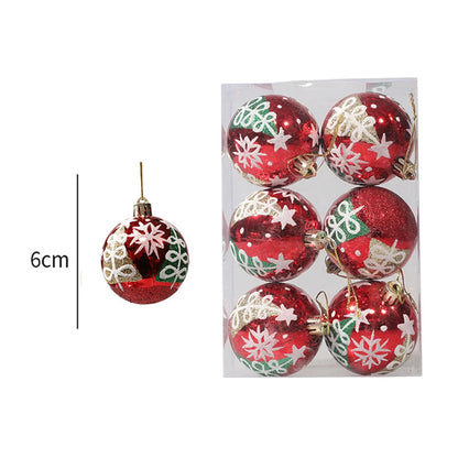 Weihnachtskugeln, 6 Stück, 6 cm, Weihnachtsbaumschmuck, bruchsichere Weihnachtsbaumkugeln, Weihnachtskugeldekorationen für Zuhause