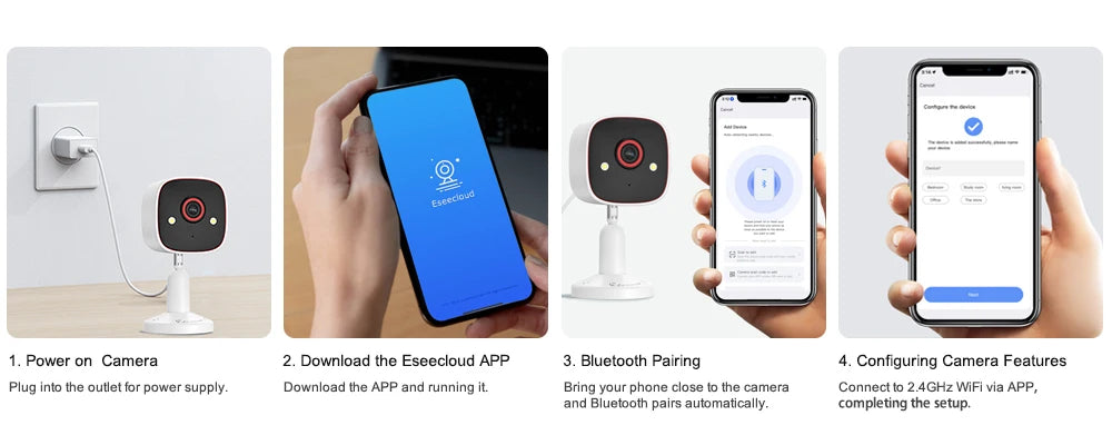 Jennov Outdoor/Indoor-Überwachungskameras, 2K HD, kabellos, WiFi, Farbnachtsicht, IP66, wasserdicht, für Haustiere, Hunde, Katzen, Babyphone