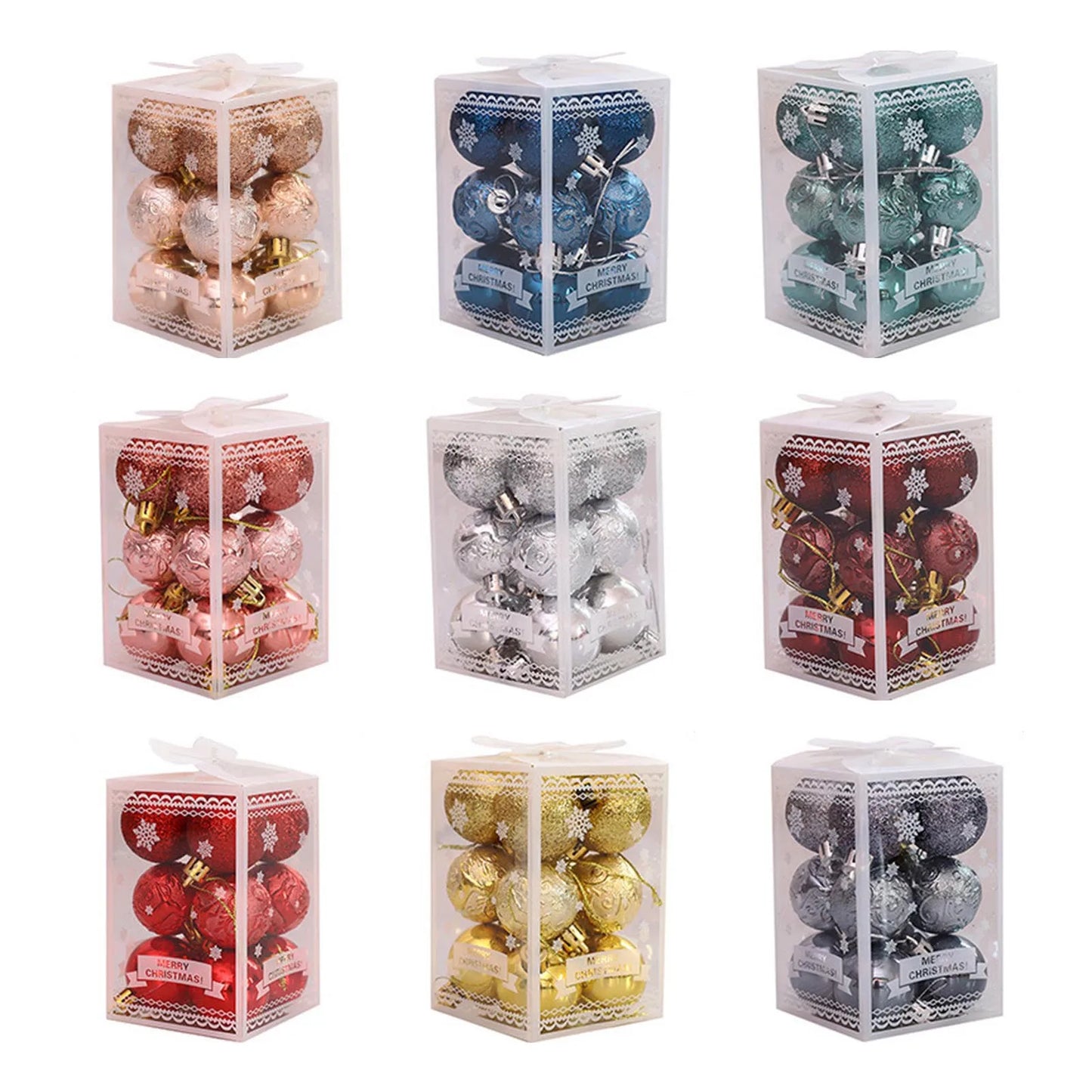 12pcs Weihnachts kugeln Weihnachts baums chmuck Ball Wohnkultur Weihnachten hängen Weihnachts feier Dekorationen Neujahrs geschenk